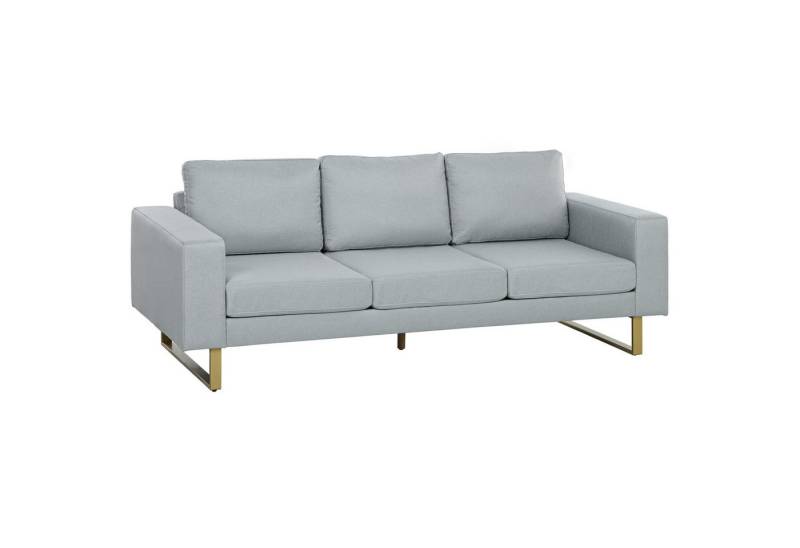 HOMCOM Sofa Polstersofa Küchensofa Stoffsofa, Sitzmöbel mit Kissen Armlehne 1 Teile, Leinenoptik 200 x 82 x 78 cm Dunkelgrau von HOMCOM
