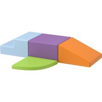 HOMCOM Softbausteine 4er-Set Schaumstoff Bausteine Riesenbausteine Bauspielzeug für Kinder 1-3 Jahre alt, Kunstleder & EPE   Aosom.de von HOMCOM