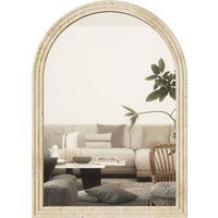 HOMCOM Spiegel Design mit geriffeltem Rand und Haken, Wandspiegel aus Glas und Polystyrol, 60x2x90 cm, Beige Aosom HOMCOM Spiegel Design mit geriffeltem Rand und Haken, Wandspiegel aus Glas und Polystyrol, 60x2x90 cm, Beige Aosom von HOMCOM