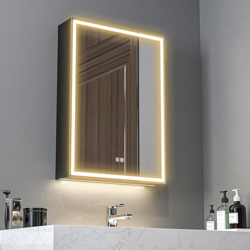 HOMCOM Spiegelschrank Bad mit LED-Beleuchtung, Badezimmerschrank mit Spiegel, Steckdose, 50x12,8x70cm Hängeschrank mit Verstellbar Ablage, Anti-Beschlag-Funktion, 3 Lichtfarben HOMCOM Spiegelschrank Bad mit LED-Beleuchtung, Badezimmerschrank mit Spiegel, Steckdose, 50x12,8x70cm Hängeschrank mit Verstellbar Ablage, Anti-Beschlag-Funktion, 3 Lichtfarben von HOMCOM