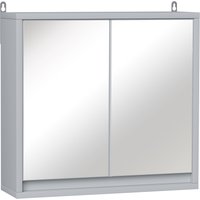 HOMCOM Spiegelschrank Badezimmerschrank Badschrank Hängeschrank Badmöbel mit 2 Ablagen Wandschrank Holz Grau 48 x 14,5 x 45 cm Aosom HOMCOM Spiegelschrank Badezimmerschrank Badschrank Hängeschrank Badmöbel mit 2 Ablagen Wandschrank Holz Grau 48 x 14,5 x 45 cm Aosom von HOMCOM