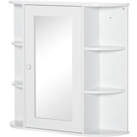 HOMCOM Spiegelschrank Badspiegel Wandmontage Hängeschrank mit 8 Fächern Mehrzweckschrank Weiß 66x17x63cm für Badezimmer   Aosom.de von HOMCOM