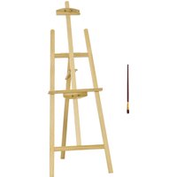 HOMCOM Staffelei Atelierstaffelei aus Kiefernholz 90° einstellbar Natur 51,5x71,5x134,5cm für Maler & Künstler   Aosom.de von HOMCOM