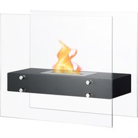 HOMCOM Stand-Bioethanol-Kamin aus Metall und gehärtetem Glas mit 1,5-Liter-Tank, ca. 3 Stunden Brenndauer, für 25 m² - Abmessungen: 60L x 26B x 50H cm   Aosom von HOMCOM