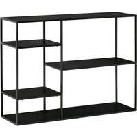 HOMCOM Standregal Bücherregal mit 5 offenen Fächern, Aktenregal aus Metall, Schwarz, 120x35x87,5 cm für Küche & Wohnzimmer   Aosom.de von HOMCOM