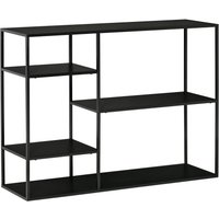 Standregal Bücherregal mit 5 offenen Fächern Küchenregal Metall Schwarz 120 x 35 x 87,5 cm Standregal Bücherregal mit 5 offenen Fächern Küchenregal Metall Schwarz 120 x 35 x 87,5 cm von HOMCOM