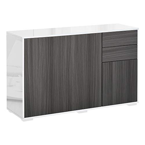 HOMCOM Standschrank Aufbewahrungsschrank Mehrzweckschrank Aktenschrank Kommode 2 Schublade 3 Türen E1 Spanplatte Hochglanz Weiß+Hellgrau 117 x 36 x 74 cm HOMCOM Standschrank Aufbewahrungsschrank Mehrzweckschrank Aktenschrank Kommode 2 Schublade 3 Türen E1 Spanplatte Hochglanz Weiß+Hellgrau 117 x 36 x 74 cm von HOMCOM