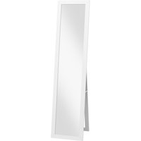 HOMCOM Standspiegel, Ganzkörperspiegel mit Ständer, freistehender Wandspiegel, Ankleidespiegel, Garderobenspiegel, Alu, Weiß, 37 x 157 cm von HOMCOM
