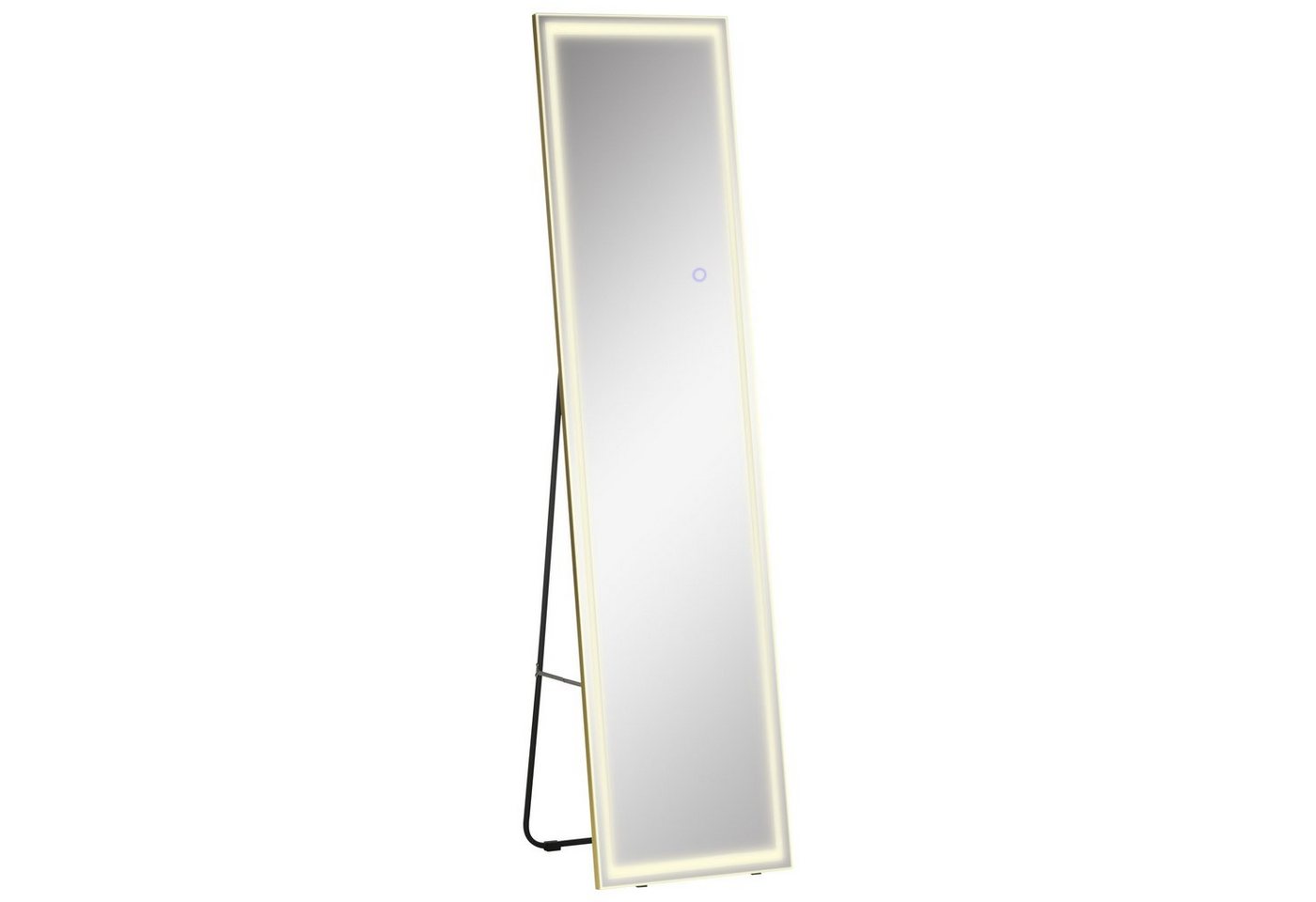 HOMCOM Standspiegel 2 in 1 Ganzkörperspiegel mit LED-Licht, freistehend, dimmbar (Set, 1-St., 1 Ankleidespiegel), LED von HOMCOM