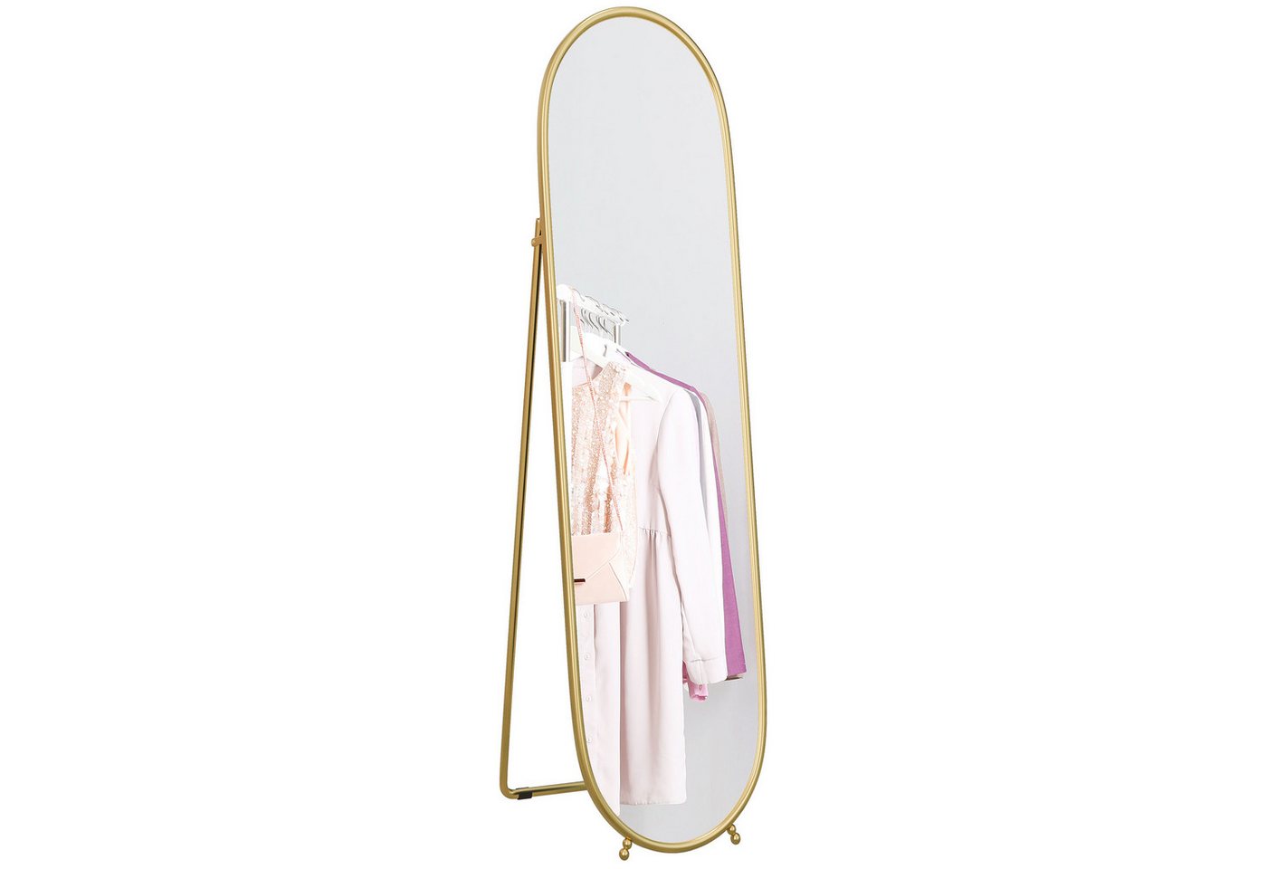 HOMCOM Standspiegel 40 x 160cm Spiegel in voller Länge (Garderobenspiegel, 1-St., Wandspiegel), für Wohnzimmer, Schlafzimmer, Gold von HOMCOM
