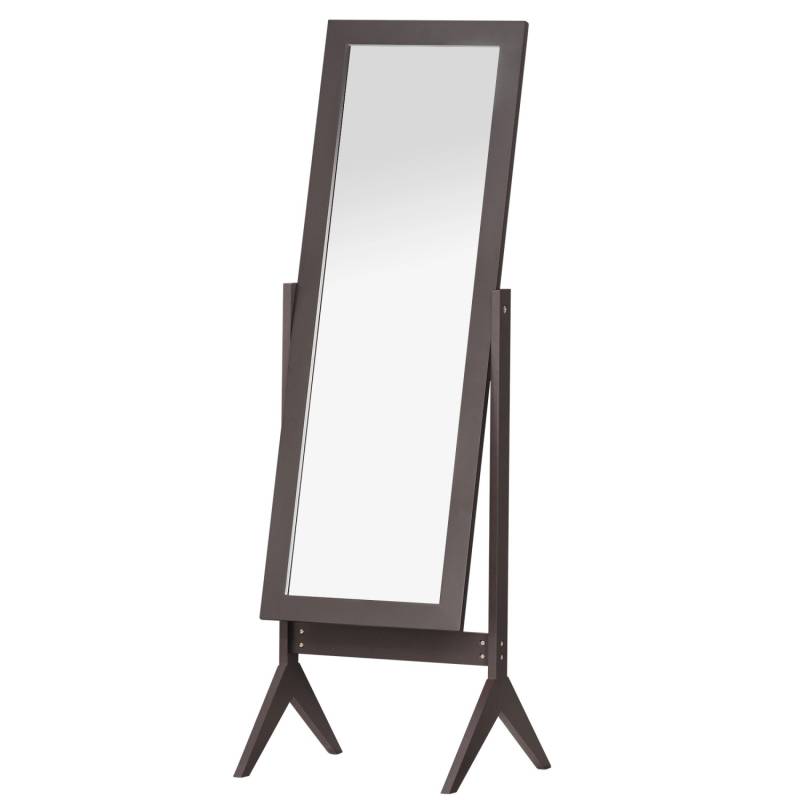 HOMCOM Standspiegel MDF Glasspiegel Kaffee B47 x T46 x H148 cm von HOMCOM