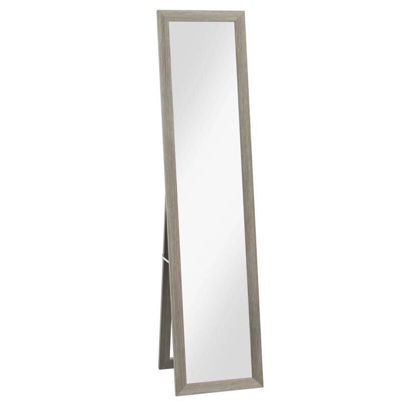 HOMCOM Standspiegel mit Ständer Freistehender Flur Alu Grau 37 x 157 cm von HOMCOM