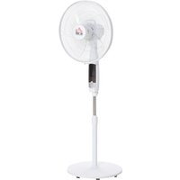 HOMCOM Standventilator 138 cm Ventilator mit 7,5h Timer Fernbedienung höhenverstellbarer Lüfter mit 3 Geschwindigkeitsstufen Stahl Weiß   Aosom von HOMCOM