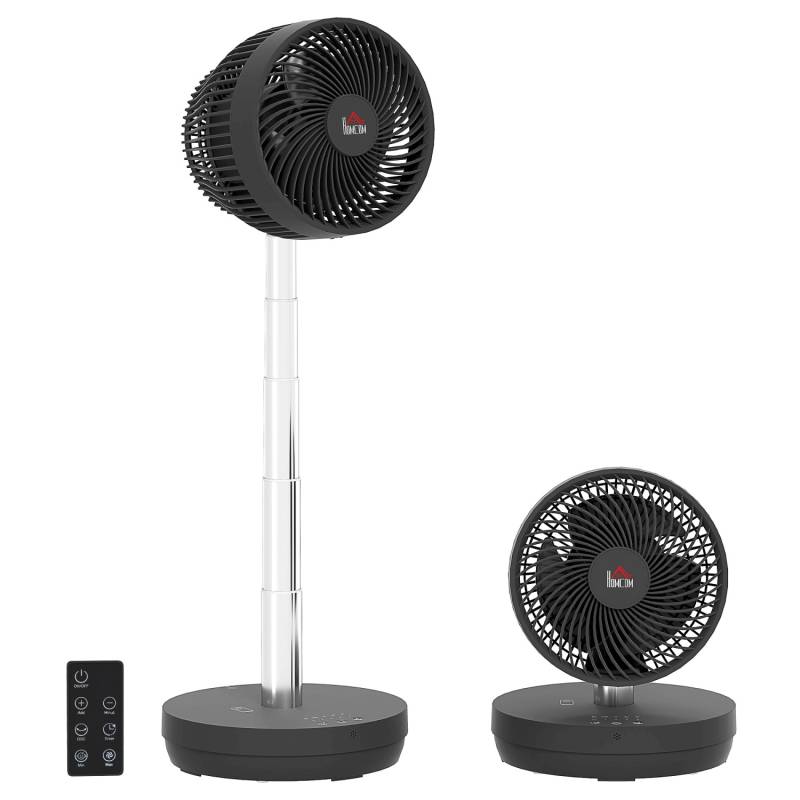 HOMCOM Standventilator USB Wiederaufladbarer Ventilator mit Fernbedienung von HOMCOM