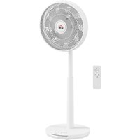HOMCOM Standventilator leise mit Fernbedienung, Ventilator mit 12 Geschwindigkeitsstufen, Timer, Neigung & Oszillation einstellbar, Schlafmodi, Weiß   Aosom von HOMCOM