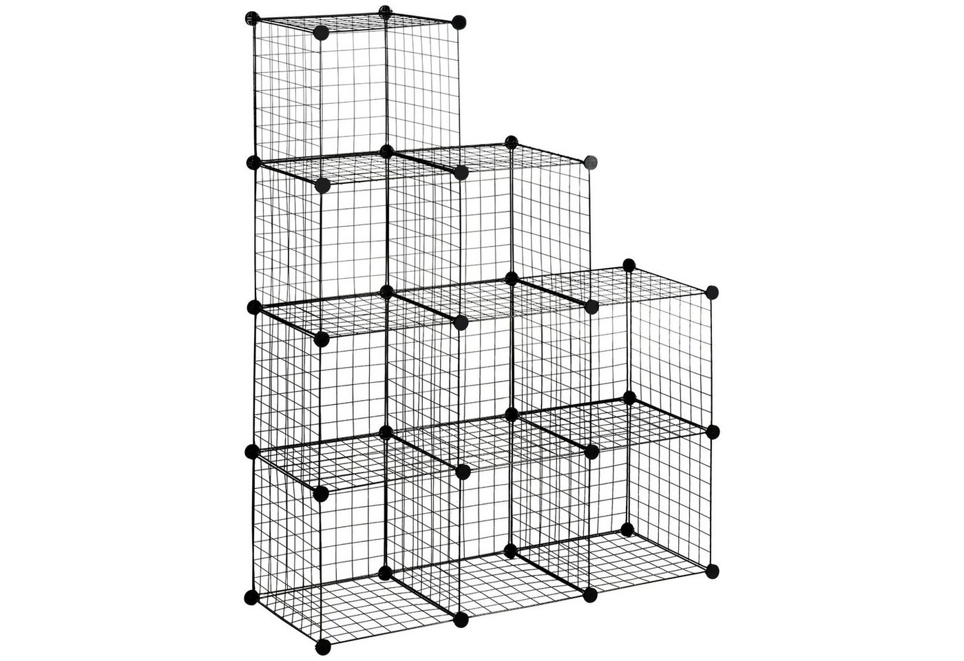 HOMCOM Steckregal 9 Würfel, Stahl, 35 x 35 x 35 cm je Würfel, Set 9-tlg., DIY Würfelregal, 9 Fächer, Steckregal aus Stahldraht von HOMCOM