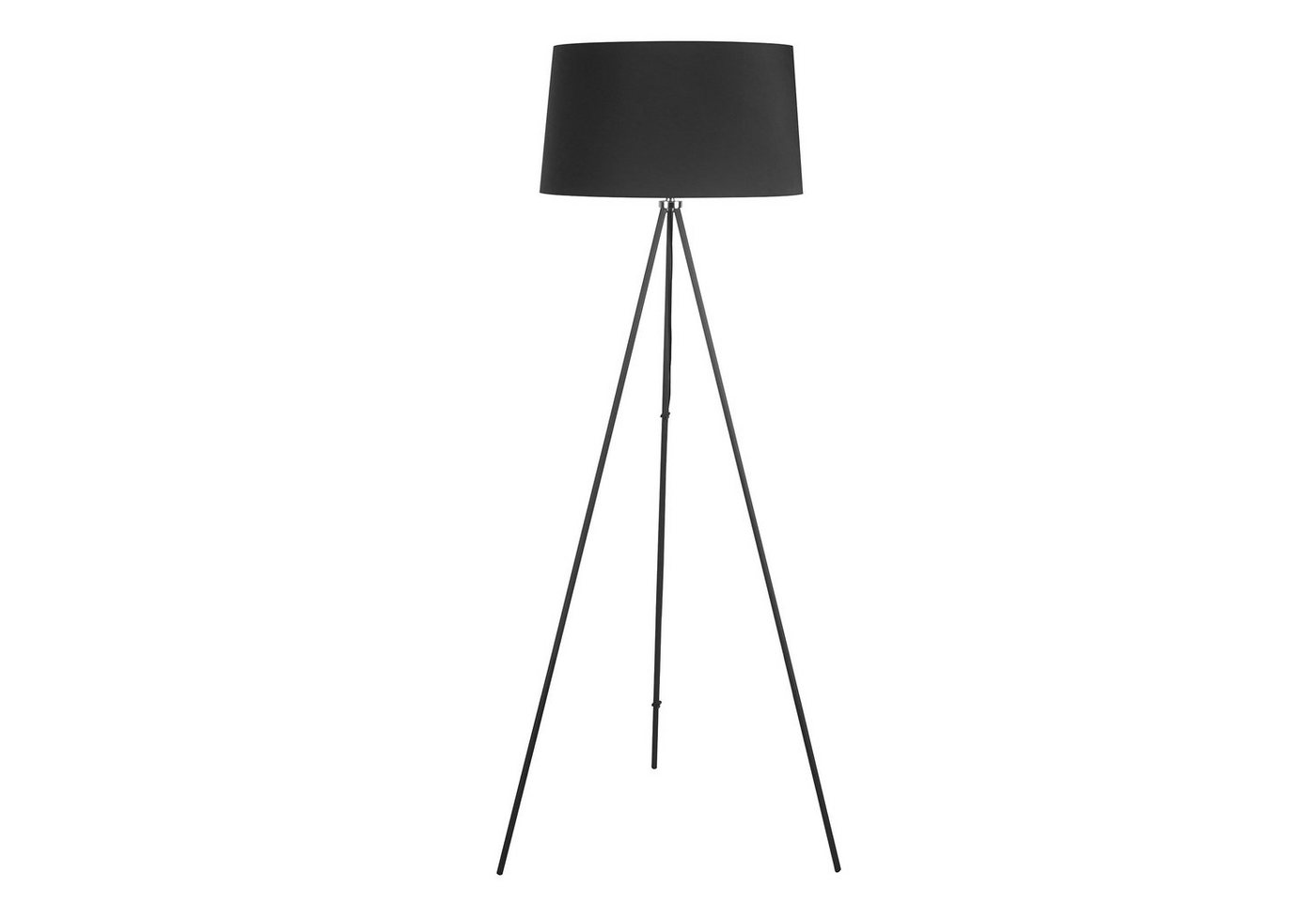 HOMCOM Stehlampe, Ein-,Ausschalter, 1 x E27 bis 40 W (nicht im Lieferumfang enthalten), Standleuchte, Skandinavisch Stoff + Metall schwarz ∅73 x 156 cm von HOMCOM