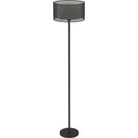 HOMCOM Stehlampe, Stehleuchte mit  E27 Fassung, zweifarbigem Lampenschirm aus Stoff, Standlampe mit Fußschalter  Standleuchte für Wohnzimmer, Schlafzimmer, exkl. Leuchtmittel, Schwarz   Aosom von HOMCOM