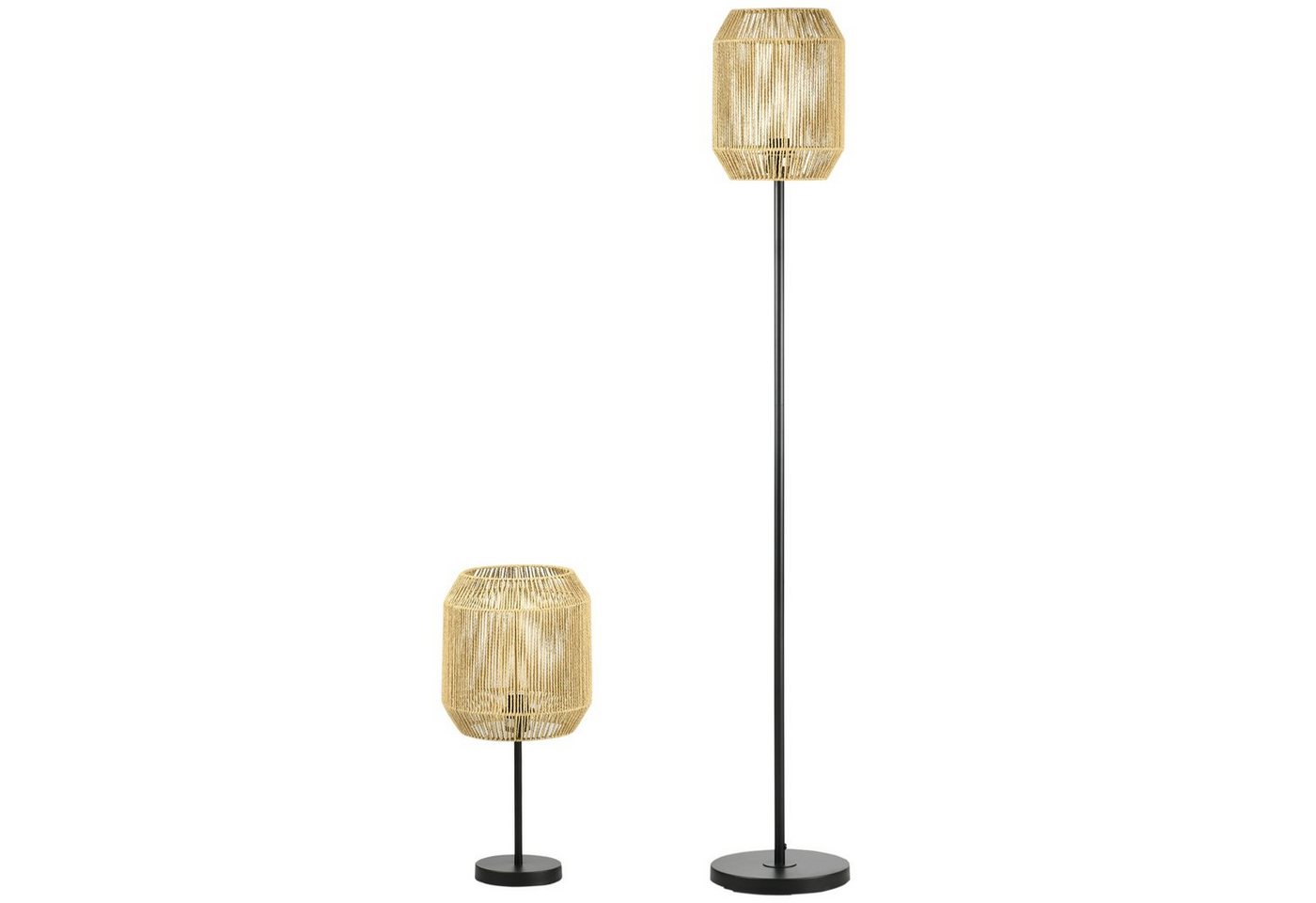 HOMCOM Stehlampe 2er-Stehlampenset mit 1 Tischleuchte, 1 Stehlampe, für Wohnzimmer, Schlafzimmer, Natur HOMCOM Stehlampe 2er-Stehlampenset mit 1 Tischleuchte, 1 Stehlampe, für Wohnzimmer, Schlafzimmer, Natur von HOMCOM