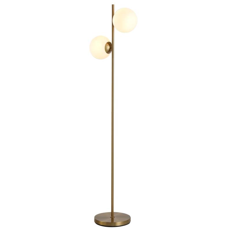 HOMCOM Stehlampe 2-Teiliger Glas-Lampenschirm Stahl Glas 39 x 28 x 165cm von HOMCOM