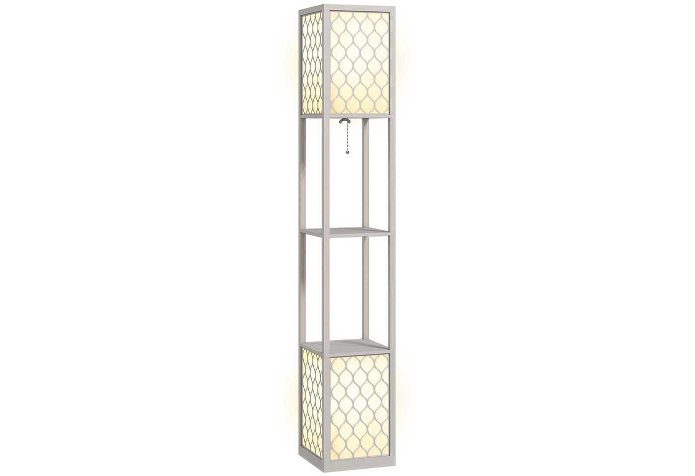 HOMCOM Stehlampe 40 W Standlampe mit E27 Sockel, 2 Ablagen, mit Doppellicht, LED, Halogenlampen, Glühbirnen, warm, exkl. Leuchtmittel, für Wohnzimmer, Schlafzimmer, Hellgrau HOMCOM Stehlampe 40 W Standlampe mit E27 Sockel, 2 Ablagen, mit Doppellicht, LED, Halogenlampen, Glühbirnen, warm, exkl. Leuchtmittel, für Wohnzimmer, Schlafzimmer, Hellgrau von HOMCOM