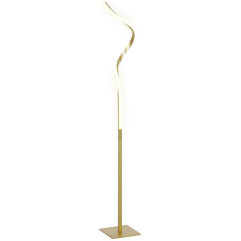 HOMCOM Stehlampe Aluminium Acryl Gold 20,5L x 20,5B x 146H cm von HOMCOM