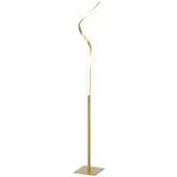 HOMCOM Stehlampe Dimmbar LED Stehleuchte mit Fußschalter, 3 Lichtfarben, Wohnzimmer Standleuchte im Spiraldesign Modern 146 cm Stehleuchte für Schlafzimmer, Gold   Aosom von HOMCOM