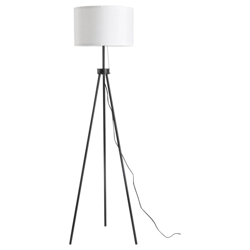 HOMCOM Stehlampe E27 Stahl Polyester 37 x 37 x 152cm Schwarz Weiß von HOMCOM