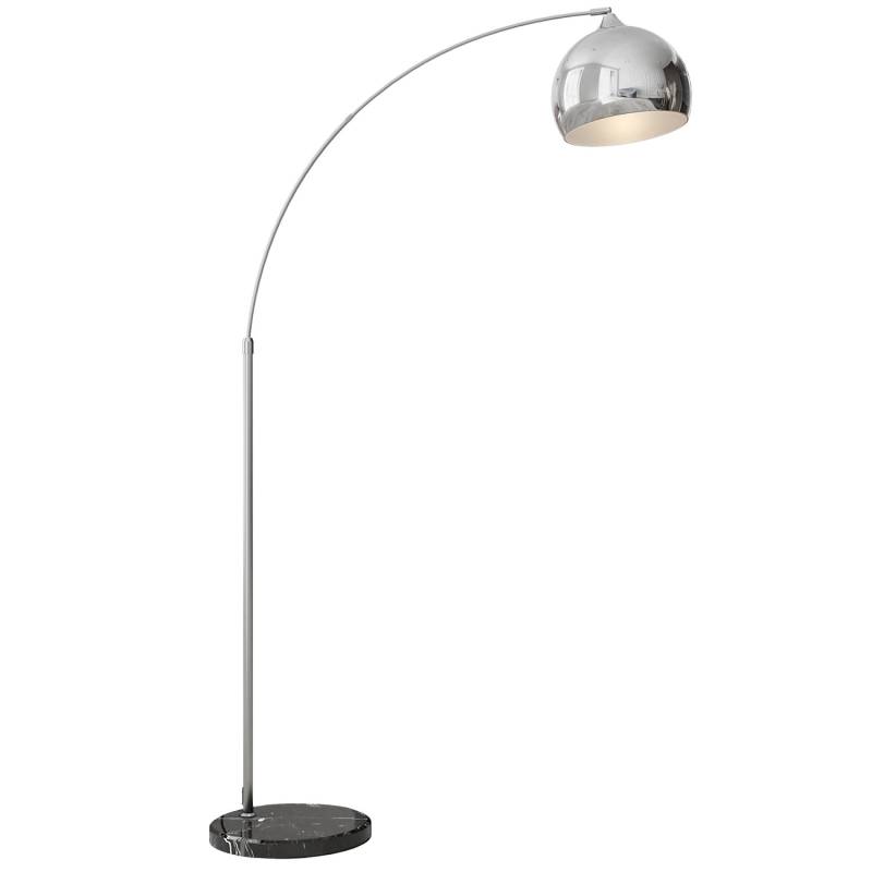 HOMCOM Stehlampe Höhenverstellbar exkl. Leuchtmittel  40W mit E27 Sockel Silber von HOMCOM