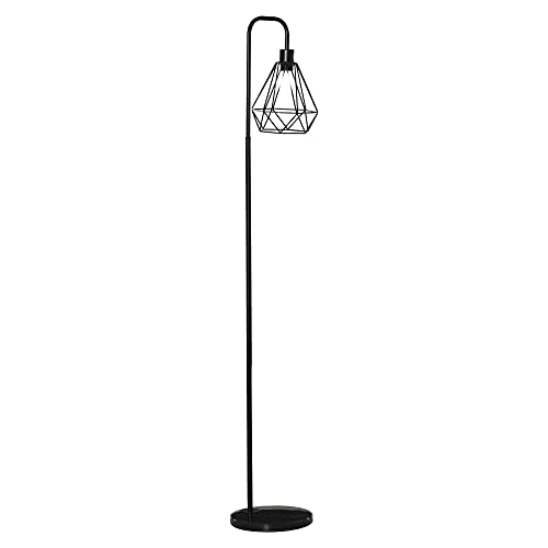 HOMCOM Stehlampe Industriestil Standleuchte Stehleuchte Sockel E27 für Schlafzimmer Esszimmer Stahl Marmor Schwarz Ø25 x 152H cm von HOMCOM