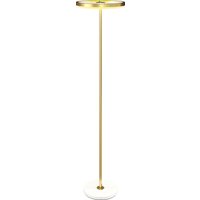 HOMCOM Stehlampe LED Wohnzimmer Dimmbar Stehleuchte mit 3 Lichtfarben, Fußschalter, Standleuchte mit Metallständer, Acrylschirm für Schlafzimmer, Büro Gold   Aosom von HOMCOM