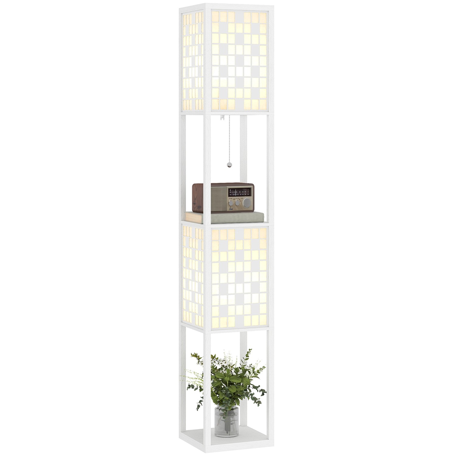 HOMCOM Stehlampe MDF Kunststoff 26L x 26B x 155,5H cm Weiß HOMCOM Stehlampe MDF Kunststoff 26L x 26B x 155,5H cm Weiß von HOMCOM