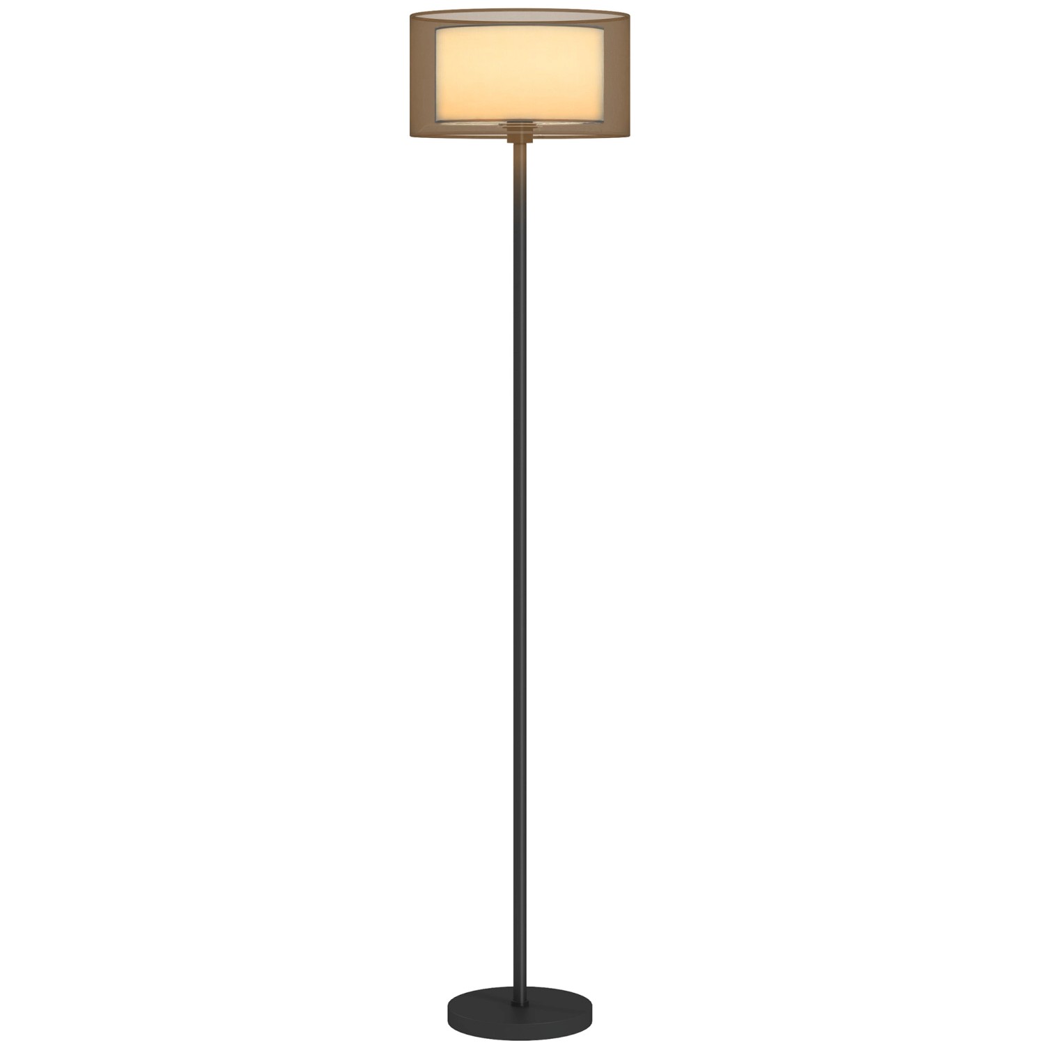 HOMCOM Stehlampe Metall Stoff 33L x 33B x 152,5H cm Schwarz Weiß HOMCOM Stehlampe Metall Stoff 33L x 33B x 152,5H cm Schwarz Weiß von HOMCOM