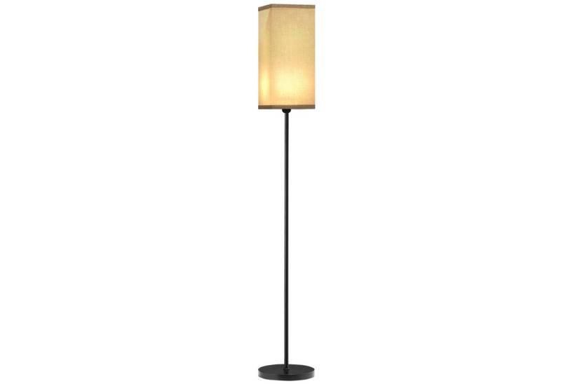 HOMCOM Stehlampe Moderne Stehleuchte mit Fußschalter, Schirm mit Leinenoptik, ohne Leuchtmittel, für Wohnzimmer, Schlafzimmer, exkl.Glühbirne, Schwarz von HOMCOM