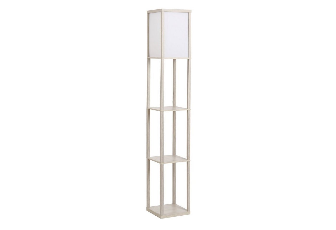 HOMCOM Stehlampe Stehleuchte mit Regalen für Wohn-/Schlafzimmer, Holz Eiche+Weiß 26 x 26 x 160 cm HOMCOM Stehlampe Stehleuchte mit Regalen für Wohn-/Schlafzimmer, Holz Eiche+Weiß 26 x 26 x 160 cm von HOMCOM