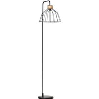 HOMCOM Vintage Stehlampe  Stilvolle Standleuchte mit E27 Sockel für Schlafzimmer & Esszimmer, 40W, Metall, Rattan, Schwarz, 44 x 34 x 154cm  Aosom.de von HOMCOM