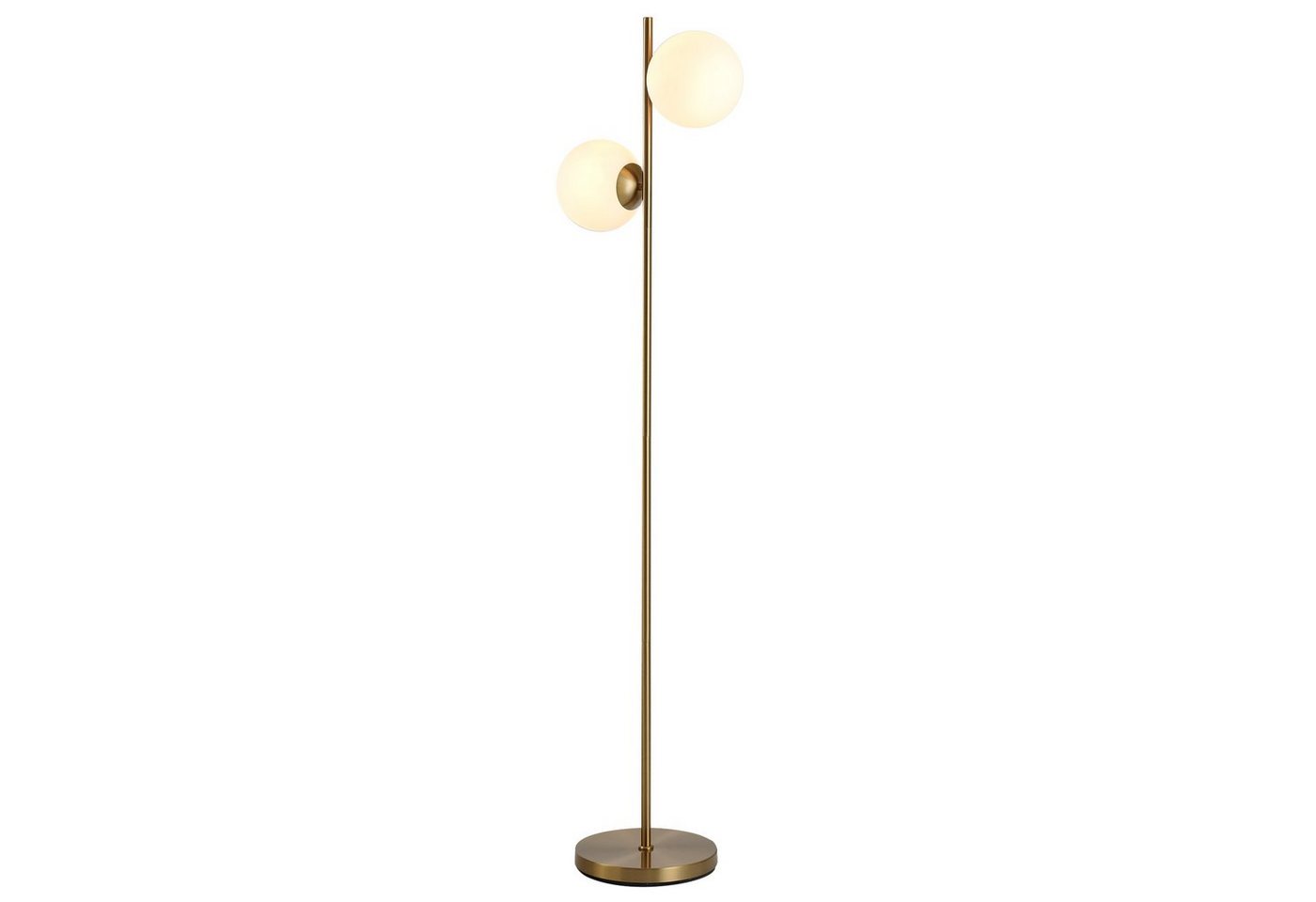 HOMCOM Stehlampe Stehlampe mit 2 Lampenschirmen, 2 x E27 (nicht im Lieferumfang enthalten) von HOMCOM