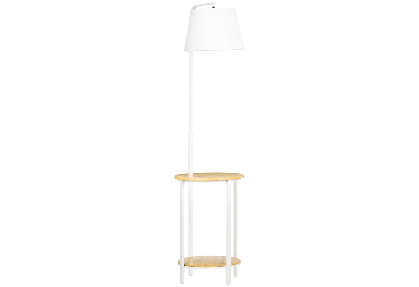 HOMCOM Stehlampe Stehleuchte mit Ablagen, Wohnzimmerlampe, mit Ablagen, LED, Warmweiß, BxLxH: 39.5x 43 x 162 cm von HOMCOM