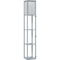 HOMCOM Stehlampe Wohnzimmer Dimmbar Stehleuchte mit Regal, E27 Fassung Textillampenschirm, Standleuchte für Wohnzimmer Schlafzimmer, exkl. Glühbirne   Aosom von HOMCOM