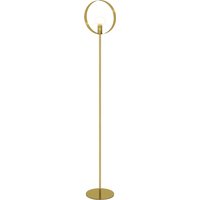 HOMCOM Stehlampe Wohnzimmer Stehlampe LED bis 40W Design Art-Deco-Ring aus goldenem Metall - 28 x 25 x 160 cm Gold   Aosom von HOMCOM