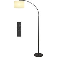 HOMCOM Stehlampe für das Wohnzimmer Dimmbare LED-Stehlampe mit Fernbedienung, verstellbarer Lampenschirm, 11 Farbtemperaturen und 11 Helligkeitsstufen, Timer, Lampe inklusive, 180 cm, Schwarz   Aosom von HOMCOM