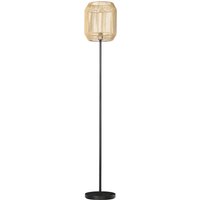 HOMCOM Stehlampe für das Wohnzimmer Vintage-Stehlampe aus Metall mit Lampenschirm aus Papierseil - natürliches Design - Sockel E27 max. 40W - Ø 26 x 164H cm   Aosom von HOMCOM
