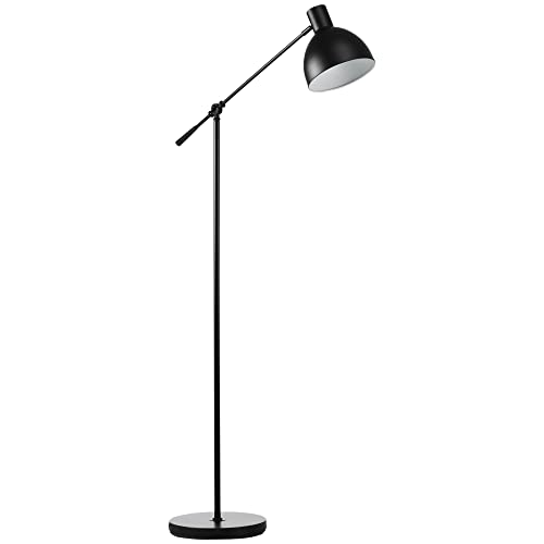 HOMCOM Stehlampe höhenverstellbar, schwenkbar Stehleuchte, 40 W Standlampe exkl. Leuchtmittel, Leselampe Bogenlampe mit E27 Sockel, für Wohnzimmer, Schlafzimmer, Schwarz von HOMCOM