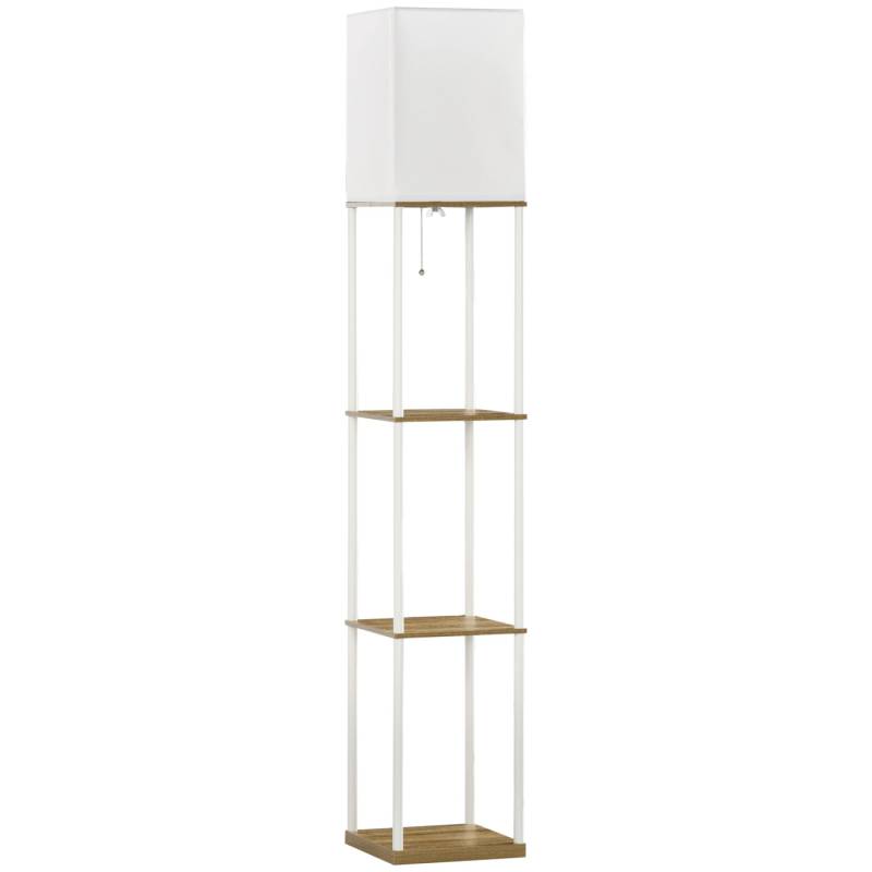 HOMCOM Stehlampe mit 3 Fächern E27 Sockel 40 W Weiß exkl. Glühbirne von HOMCOM