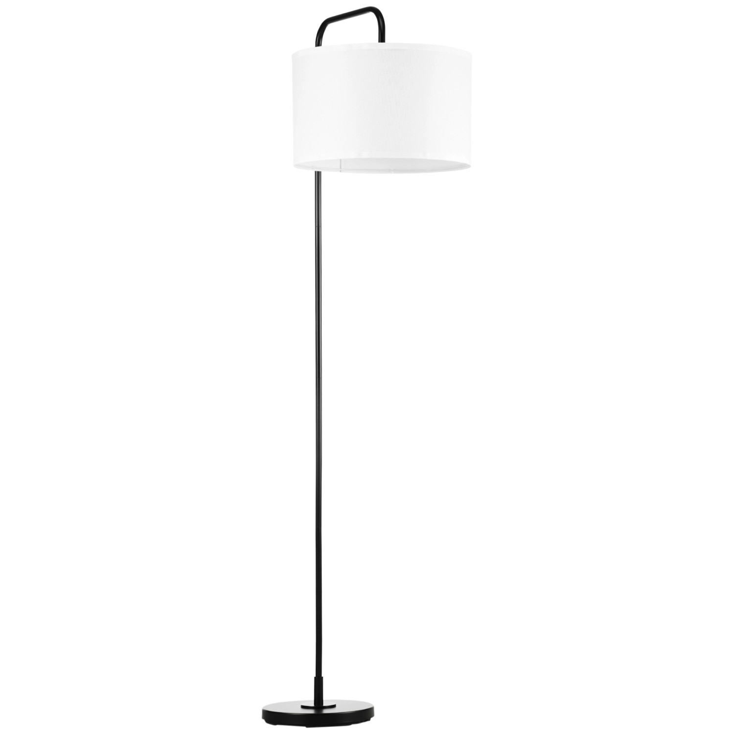 HOMCOM Stehlampe mit E27 Fassung Stahl Polyester Weiß 64L x 38B x 163,5H cm von HOMCOM