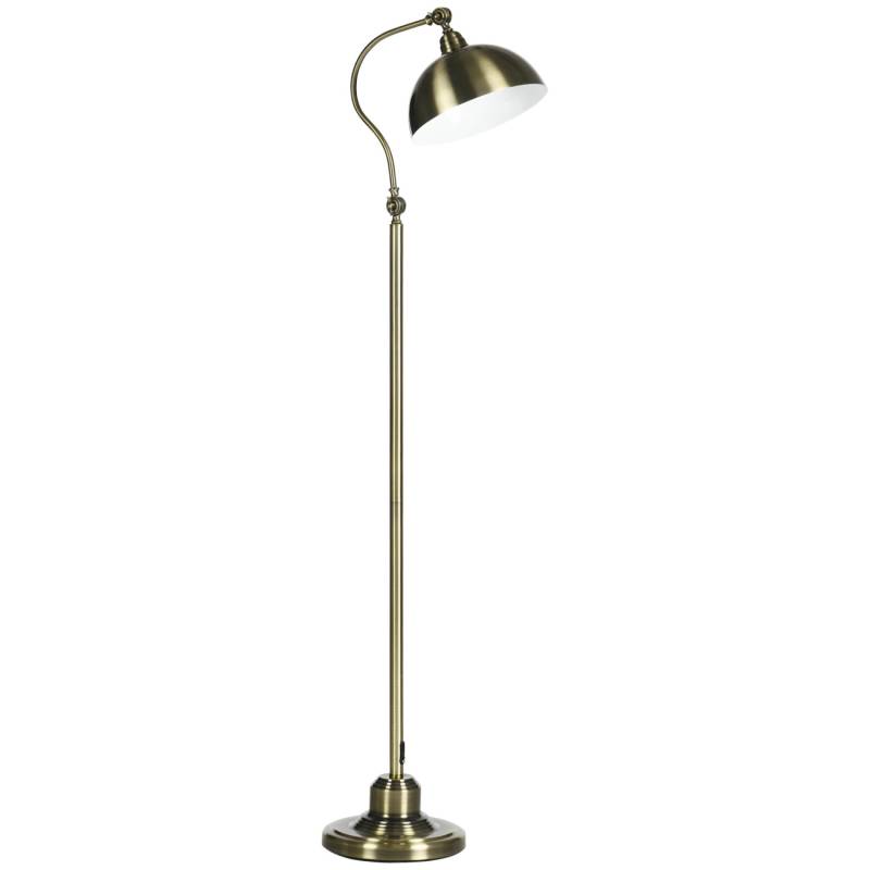 HOMCOM Stehlampe mit E27 Fassung Verstellbarem Lampenschirm 40 W Messingoptik von HOMCOM