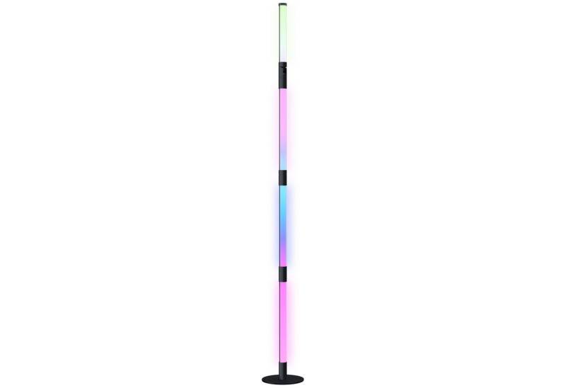 HOMCOM Stehlampe mit Fernbedienung, App-Steuerung, dimmbar, Ein-,Ausschalter, LED fest integriert, mit Timer, Musik, Szenenmodi, für Schlafzimmer, Dunkelgrau von HOMCOM