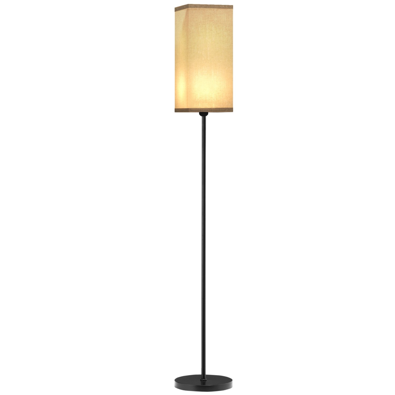 HOMCOM Stehlampe mit Fußschalter Metall Polyester Schwarz Ø25 x 161,5H cm von HOMCOM