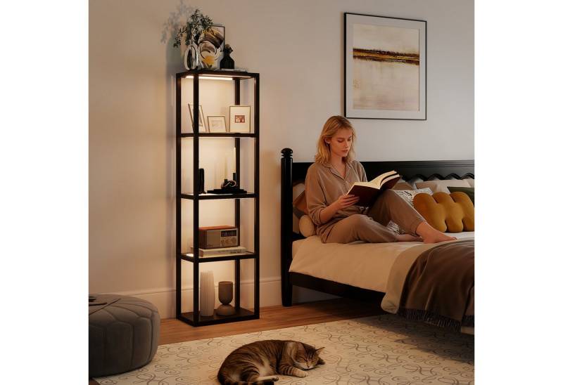 HOMCOM Stehlampe mit Glasregalen, Timer, LED fest integriert, 4-Ebenen-LED-Lampe mit Fernbedienung, Musiksynchronisation, Schwarz HOMCOM Stehlampe mit Glasregalen, Timer, LED fest integriert, 4-Ebenen-LED-Lampe mit Fernbedienung, Musiksynchronisation, Schwarz von HOMCOM