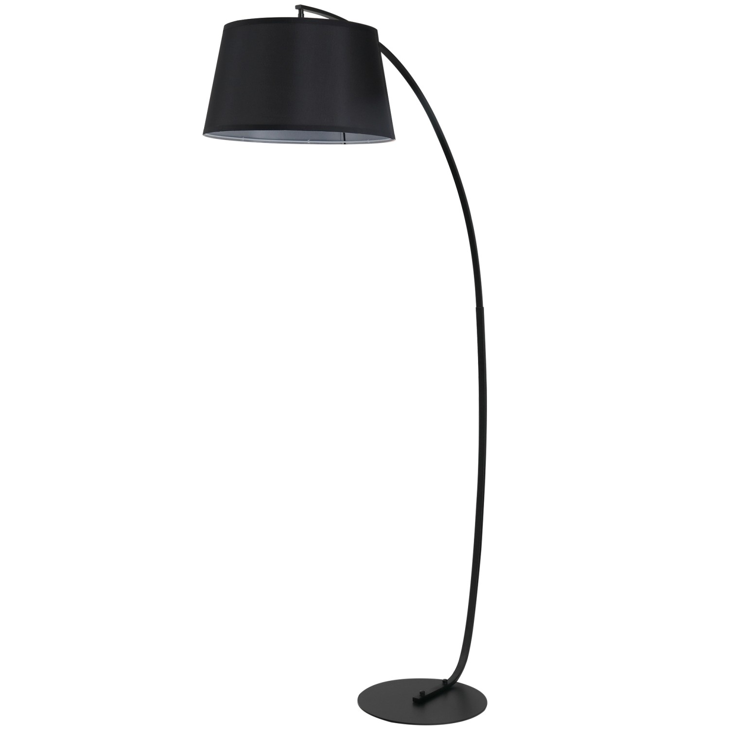 HOMCOM Stehlampe mit Lampenschirm Metall Schwarz 105L x 47B x 190H cm von HOMCOM